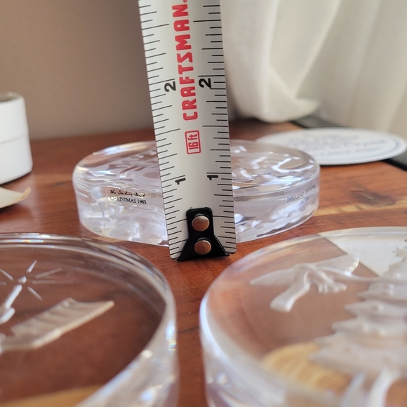 Vintage Danbury Mint Lead Crystal Christmas Paperweight Set of 3 Christmas Decor - Picture 7 of 9